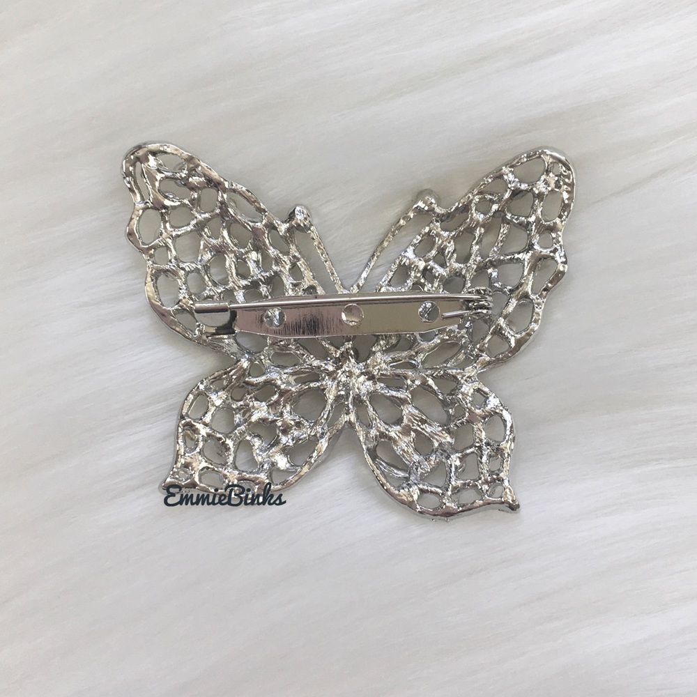 ✨3for$38 New Vintage Style Filigree Rhinestone Butterfly Brooch Pin ~ Vintage - Picture 6 of 16